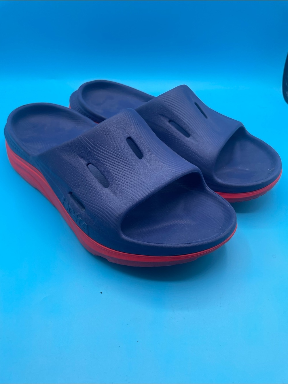 HOKA Ora Recovery Slide 3 sandals blue/red